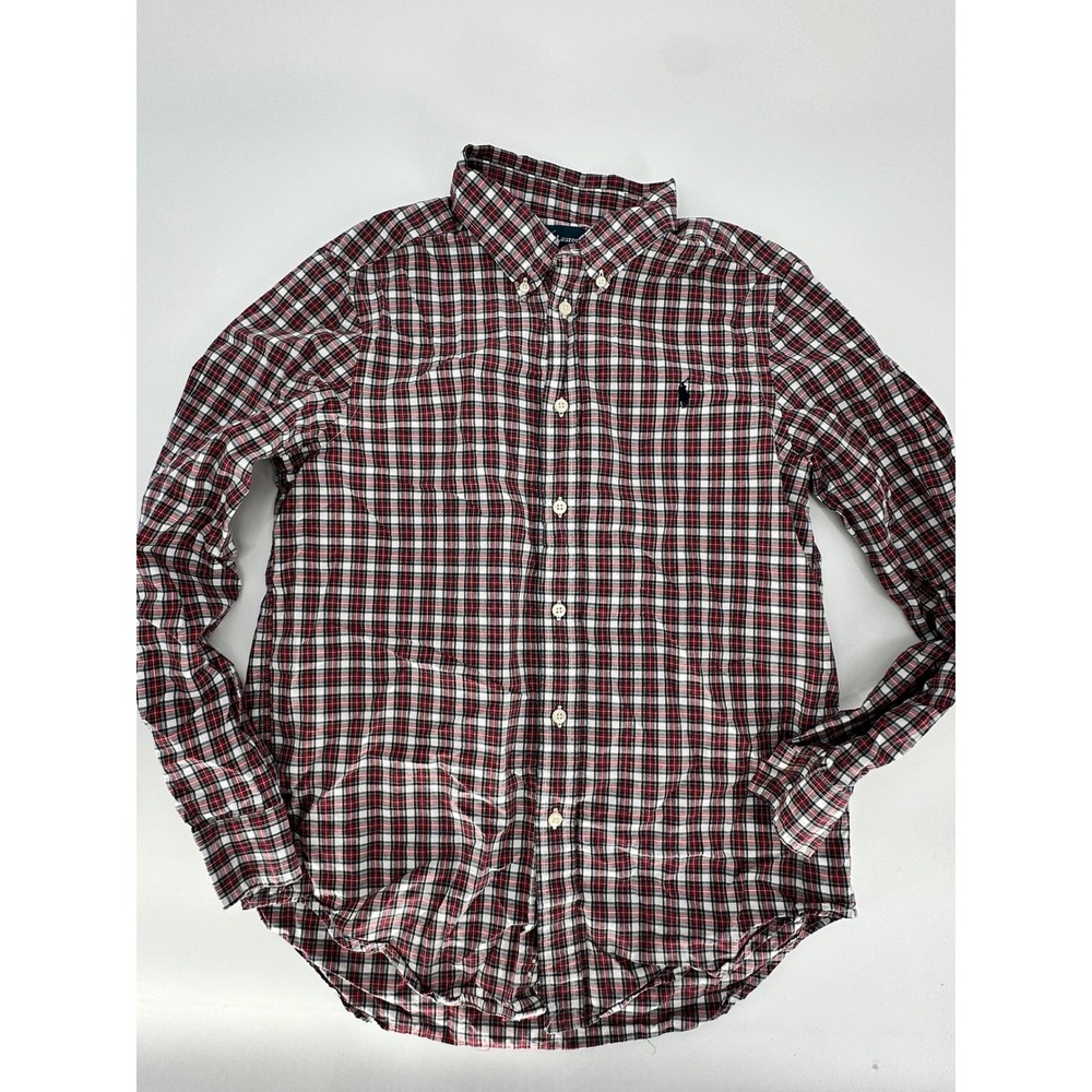 Ralph Lauren Kids Plaid Button Down Shirt Long Sleeve Size L‎ 14 16